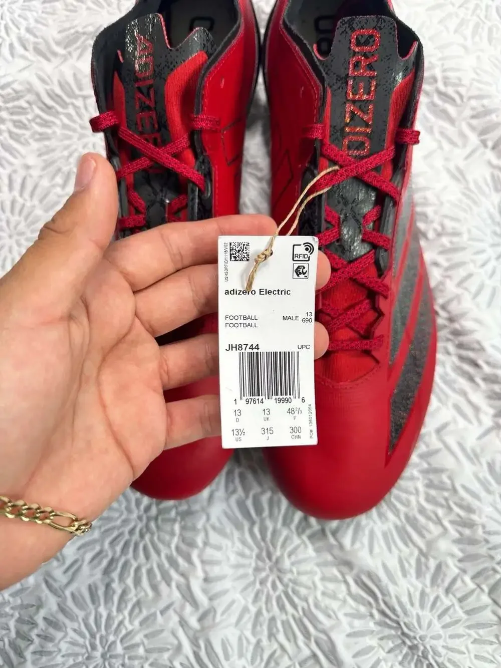 Adidas Adizero Electric II Football Cleats Red/Black Mens 13.5 JH8744
